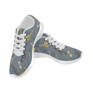 Trombone Pattern White Sneakers for Women - TeeAmazing