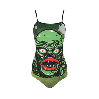 Creature on black lagoon Strap Swimsuit - TeeAmazing