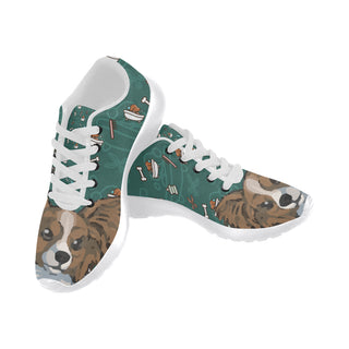 Papillon Dog White Sneakers for Women - TeeAmazing