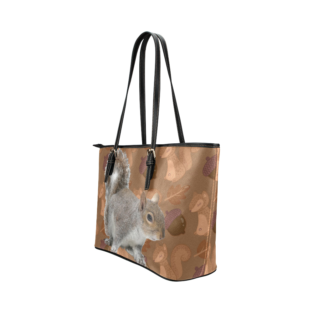 Squirrel Leather Tote Bag/Small