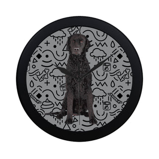 Curly Coated Retriever Black Circular Plastic Wall clock - TeeAmazing