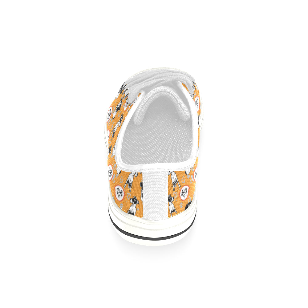 Jack Russell Terrier Pattern White Men's Classic Canvas Shoes - TeeAmazing