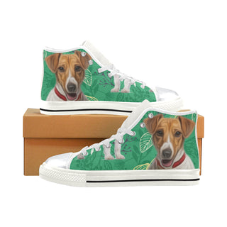 Jack Russell Terrier Lover White High Top Canvas Women's Shoes/Large Size - TeeAmazing