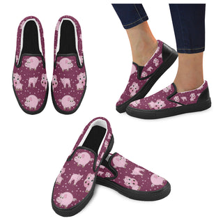 Pig Black Women's Slip-on Canvas Shoes - TeeAmazing
