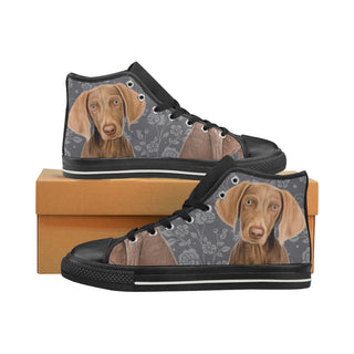 Weimaraner Lover Black High Top Canvas Shoes for Kid - TeeAmazing
