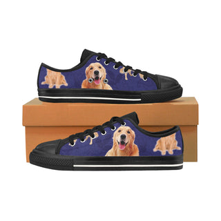 Golden Retriever Lover Black Men's Classic Canvas Shoes/Large Size - TeeAmazing