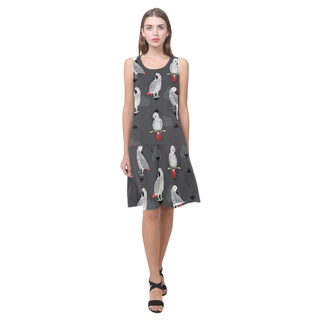 African Greys Sleeveless Splicing Shift Dress - TeeAmazing