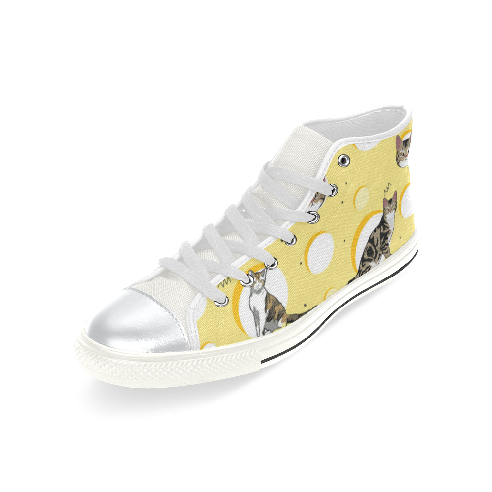 American Wirehair White High Top Canvas Women's Shoes/Large Size - TeeAmazing