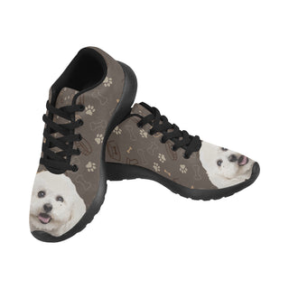 Bichon Frise Dog Black Sneakers for Women - TeeAmazing