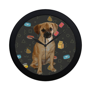 Puggle Dog Black Circular Plastic Wall clock - TeeAmazing