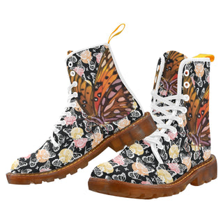 Butterfly White Boots For Women - TeeAmazing