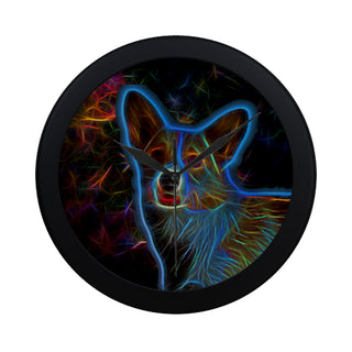 Corgi Glow Design 1 Black Circular Plastic Wall clock - TeeAmazing