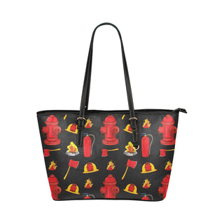 FireFighter Leather Tote Bag/Small - TeeAmazing