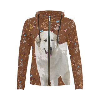Great Pyrenees Dog All Over Print Full Zip Hoodie for Women - TeeAmazing