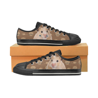 Hamster Black Low Top Canvas Shoes for Kid - TeeAmazing