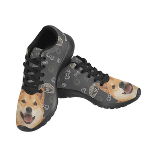 Shiba Inu Dog Black Sneakers Size 13-15 for Men - TeeAmazing