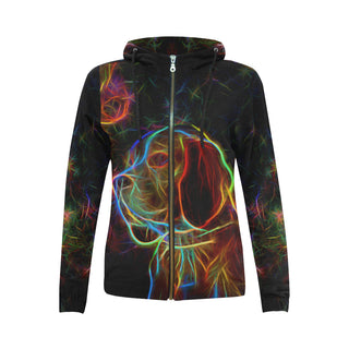 Beagle Glow Design 1 All Over Print Full Zip Hoodie for Women - TeeAmazing