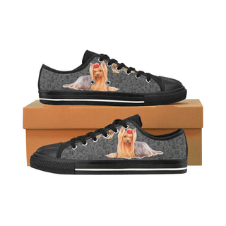 Yorkie Lover Black Men's Classic Canvas Shoes/Large Size - TeeAmazing