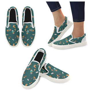 Motocross Pattern White Women's Slip-on Canvas Shoes - TeeAmazing