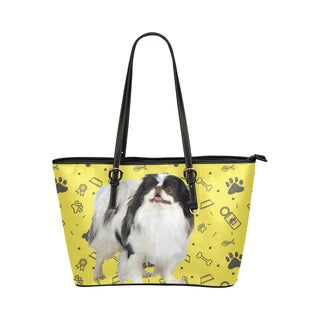 Japanese Chin Dog Leather Tote Bag/Small - TeeAmazing