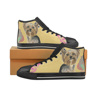 Yorkshire Terrier Water Colour No.1 Black High Top Canvas Shoes for Kid - TeeAmazing