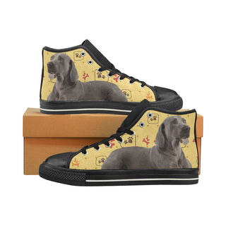 Weimaraner Black Men’s Classic High Top Canvas Shoes - TeeAmazing