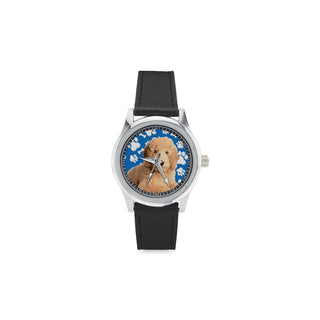 Goldendoodle Kid's Stainless Steel Leather Strap Watch - TeeAmazing