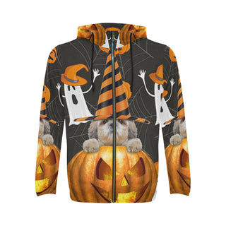 Shih Tzu Halloween V3 All Over Print Full Zip Hoodie for Men - TeeAmazing