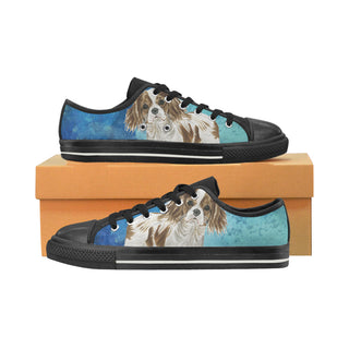 Cavalier King Charles Spaniel Water Colour No.1 Black Low Top Canvas Shoes for Kid - TeeAmazing