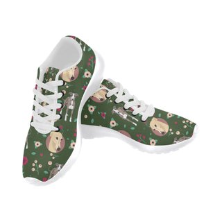 Greyhound Flower White Men’s Running Shoes (Model 020) - TeeAmazing