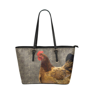 Chicken Footprint Leather Tote Bag/Small - TeeAmazing