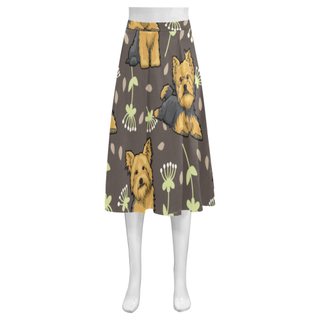 Cairn terrier Flower Mnemosyne Women's Crepe Skirt (Model D16) - TeeAmazing