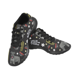 Miniature Schnauzer Flower Black Sneakers Size 13-15 for Men - TeeAmazing