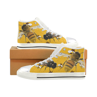 Bee Lover White Women's Classic High Top Canvas Shoes - TeeAmazing