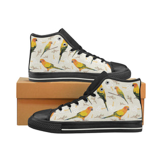 Conures Black High Top Canvas Women's Shoes/Large Size - TeeAmazing