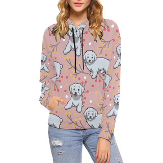 Maltipoo Flower All Over Print Hoodie for Women (USA Size) (Model H13) - TeeAmazing