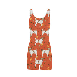 Jack Russell Terrier Water Colour Pattern No.1 Classic One Piece Swimwear - TeeAmazing