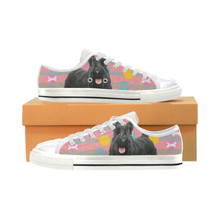 Cute Scottish Terrier White Canvas Women's Shoes/Large Size - TeeAmazing