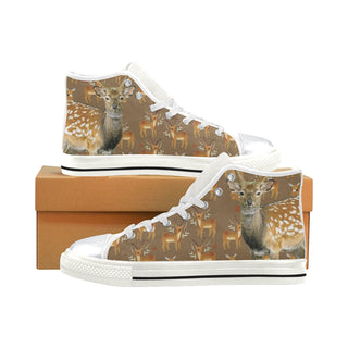 Deer White High Top Canvas Shoes for Kid - TeeAmazing