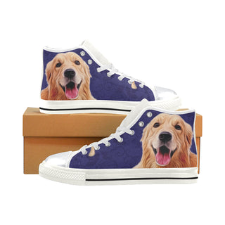 Golden Retriever Lover White High Top Canvas Shoes for Kid - TeeAmazing