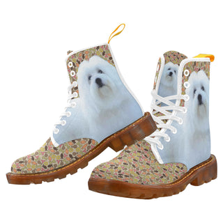 Coton De Tulear Dog White Boots For Men - TeeAmazing