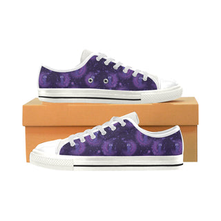 Luna Pattern White Low Top Canvas Shoes for Kid - TeeAmazing