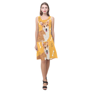 Corgi Sleeveless Splicing Shift Dress - TeeAmazing