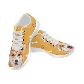 Corgi White Sneakers for Women - TeeAmazing