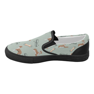 Greyhound Pattern Black Women's Slip-on Canvas Shoes - TeeAmazing