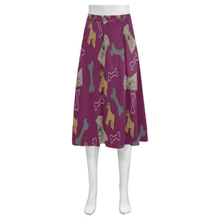 Soft Coated Wheaten Terrier Pattern Mnemosyne Women's Crepe Skirt (Model D16) - TeeAmazing