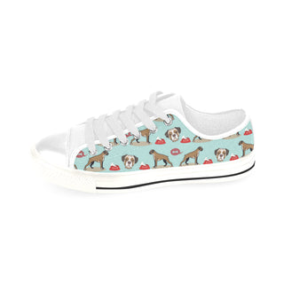Boxer Pattern White Men's Classic Canvas Shoes/Large Size - TeeAmazing