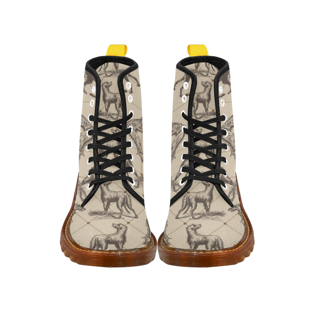 Scottish Deerhounds Black Boots For Women - TeeAmazing