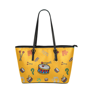 Bass Drum Pattern Leather Tote Bag/Small - TeeAmazing