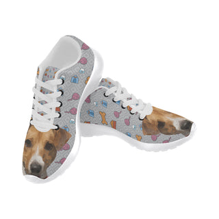 Jack Russell Terrier White Sneakers for Women - TeeAmazing